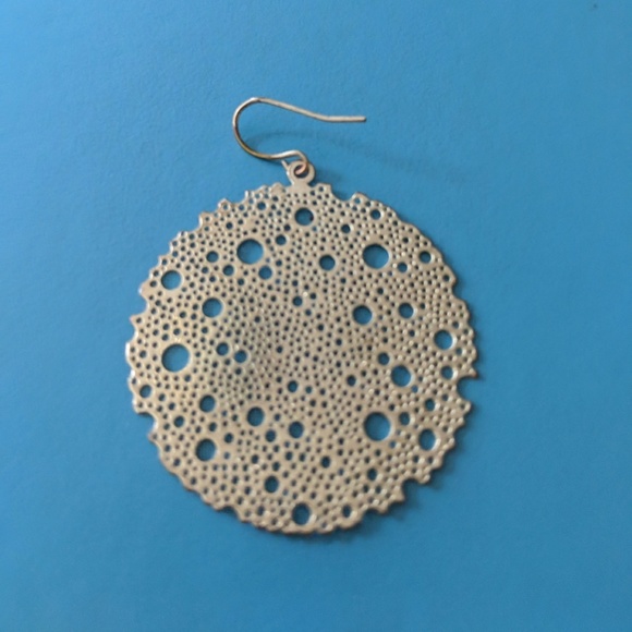 Silver Dot Mod Earrings - Picture 2 of 3